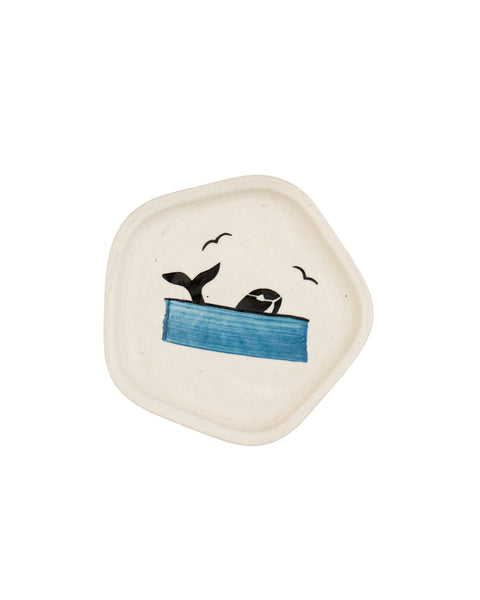 Blue Dolphin Hand-Painted Ceramic Trinket Dish