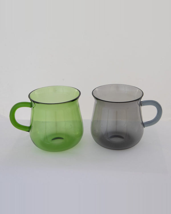 Curved Hand-Blown Glass Mug - Apple Green - view 3 of 5