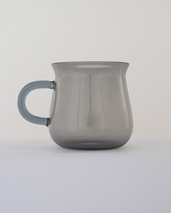 Curved Hand-Blown Glass Mug - Smoke Grey by Modus & Mood