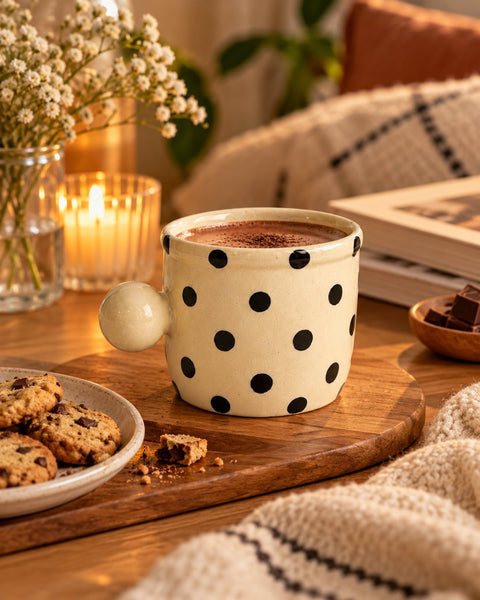 Dot Pop Black Polka Dot Ceramic Mug