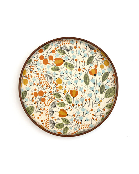 Floral Pattern Ceramic Dinner Plate - Marigold