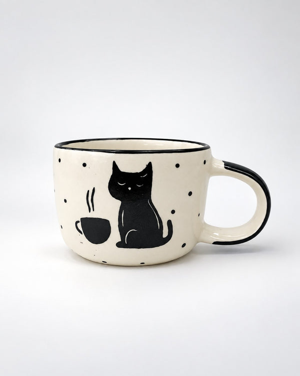 Peekaboo Black Cat Ceramic Mug - view 2 of 4