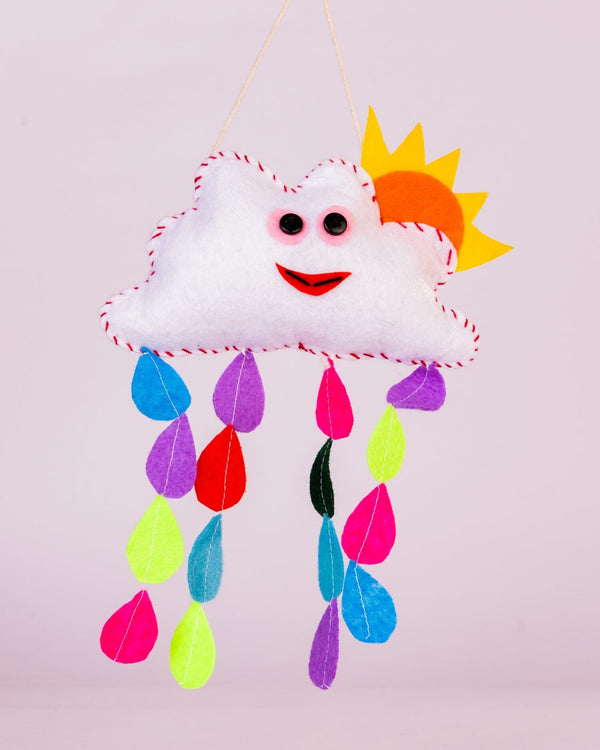 Rainbow Cloud Wool-Felt Nursery Hanging - view 2 of 4