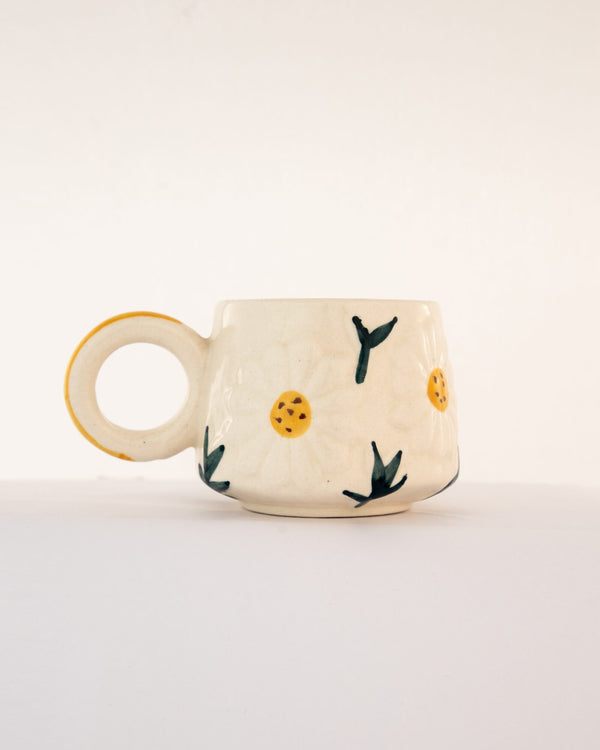 Sunflower Ring-Handle Hand-Painted Ceramic Mug by Modus & Mood