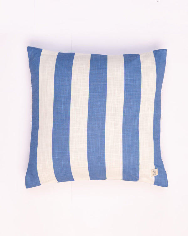 Wide Stripe Cotton Cushion Cover - Cornflower Blue - view 3 of 3