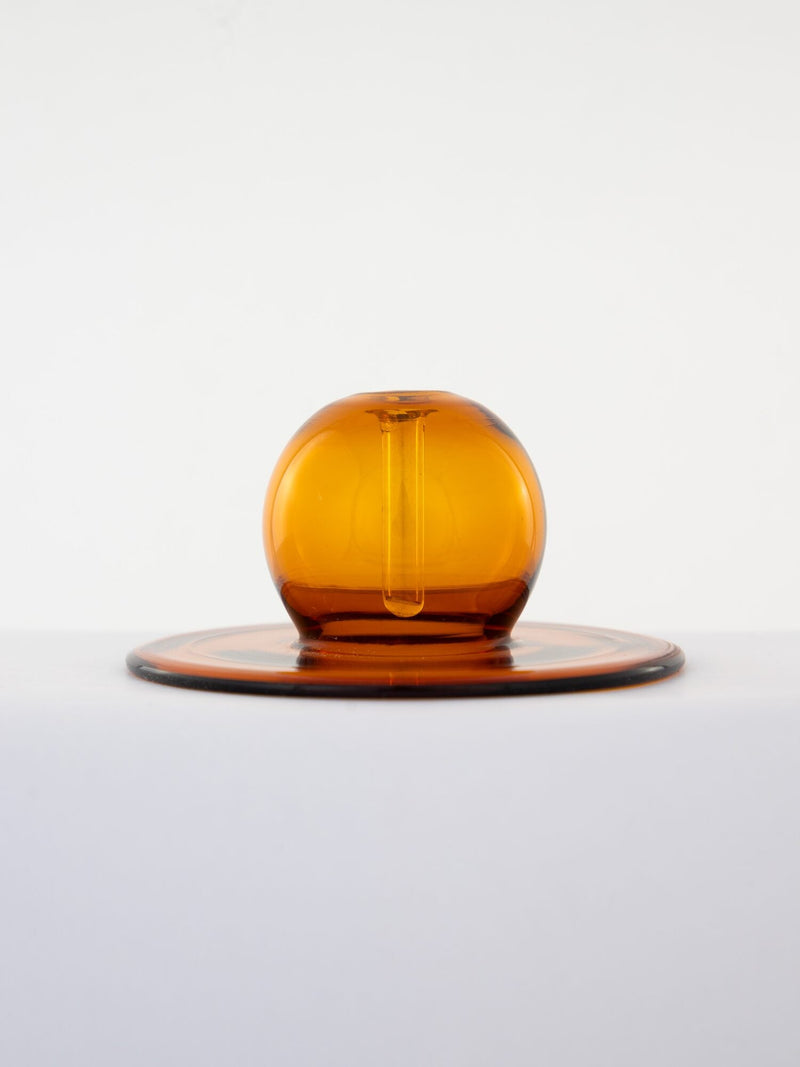 Amber glass bud vase
