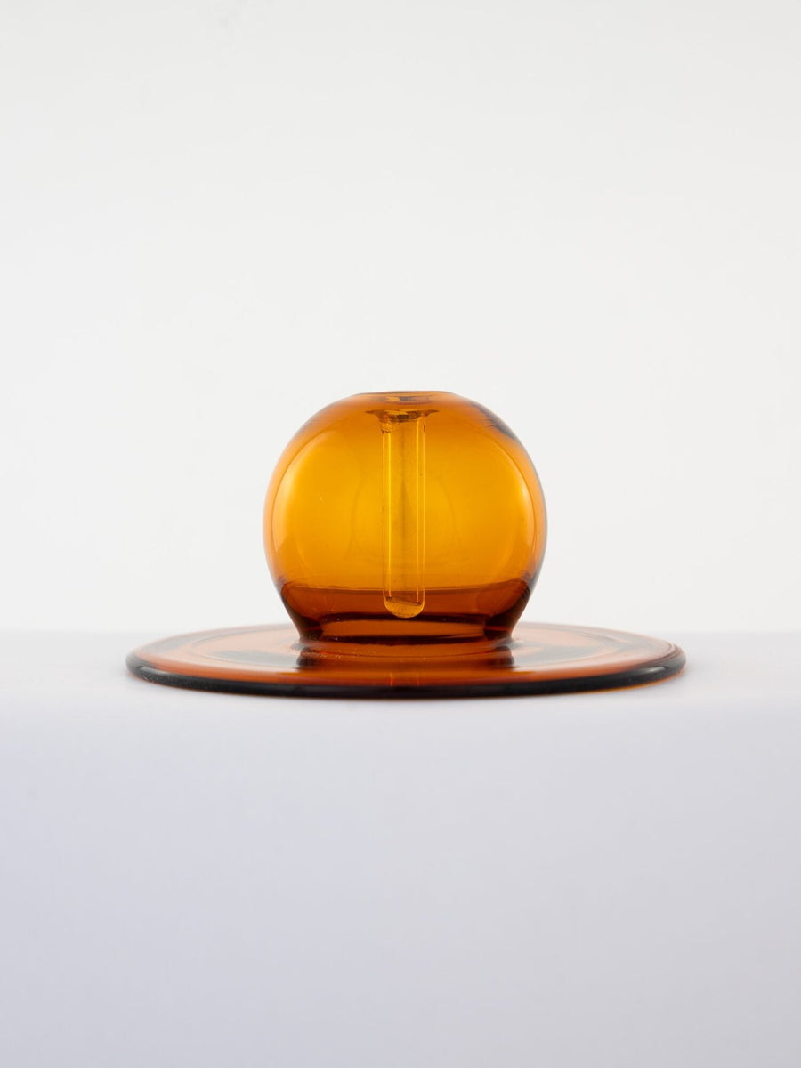 Amber glass bud vase