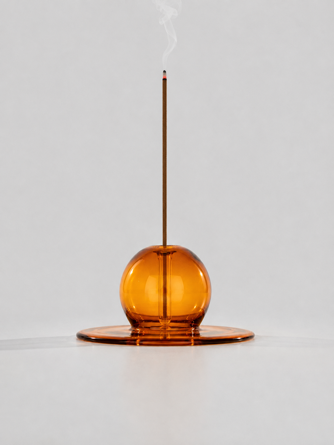 Sun Orb Amber Glass - Incense Stick Stand