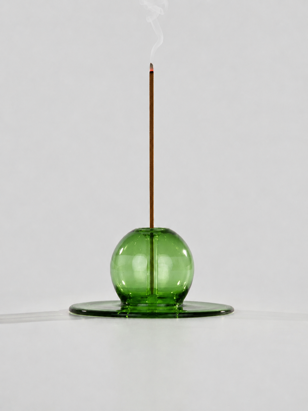 Sun Orb Green Glass - Incense Stick Stand