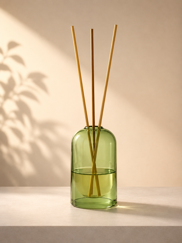 Bell Jar Glass Reed Diffuser Bottle - Green