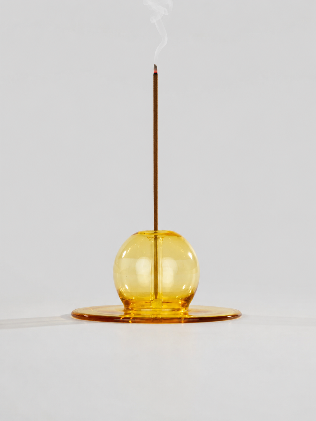 Sun Orb Yellow Glass - Incense Stick Stand