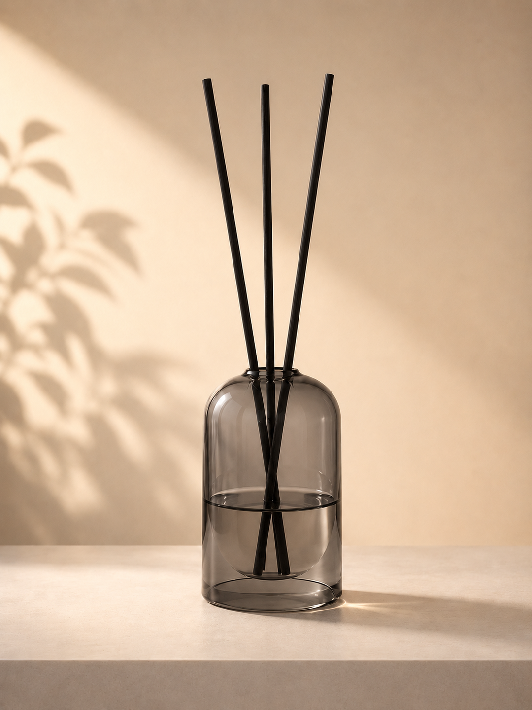Bell Jar Glass Reed Diffuser Bottle - Smoke Grey
