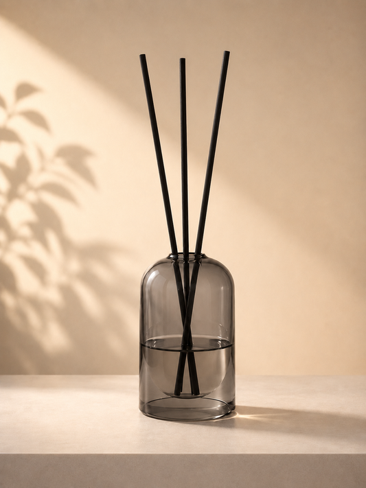 Bell Jar Glass Reed Diffuser Bottle - Smoke Grey