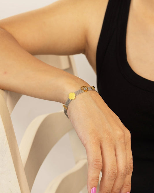 Beaded Anti-Tarnish Bracelet - Grey Stone by Modus & Mood