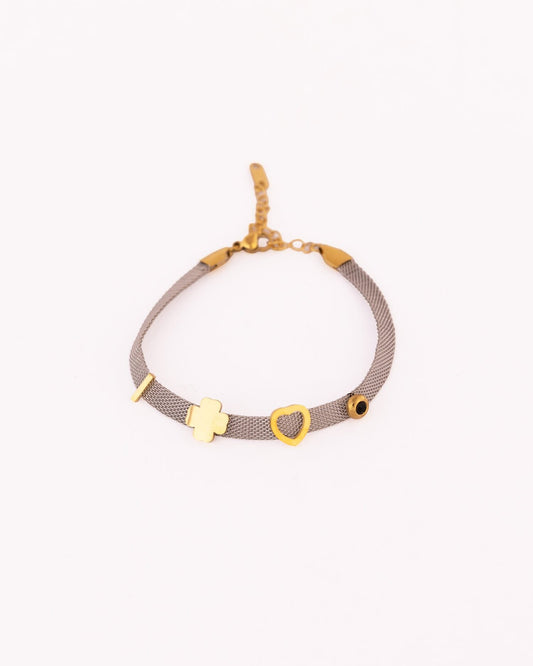 Beaded Anti-Tarnish Bracelet - Grey Stone - view 2 of 4