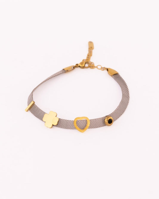 Beaded Anti-Tarnish Bracelet - Grey Stone - view 3 of 4