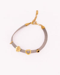 Beaded Anti-Tarnish Bracelet - Grey Stone - view 4 of 4