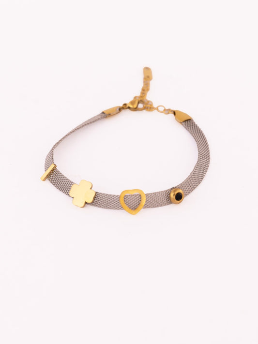 Beaded Anti-Tarnish Bracelet - Grey Stone - view 2 of 4