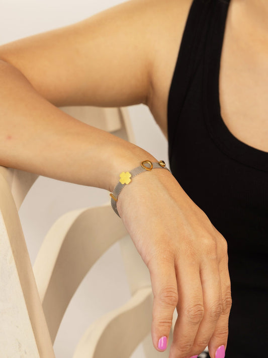 Beaded Anti-Tarnish Bracelet - Grey Stone - view 4 of 4