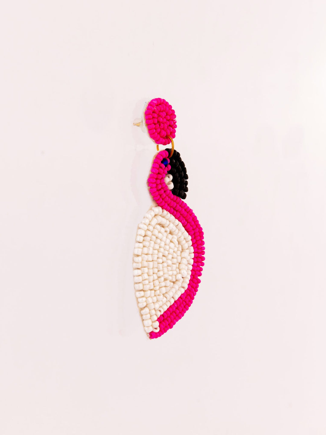 Beaded Flamingo Statement Earrings - Pink by Modus & Mood