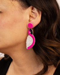 Beaded Flamingo Statement Earrings - Pink by Modus & Mood
