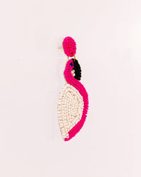 Beaded Flamingo Statement Earrings - Pink - view 3 of 4