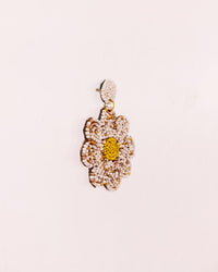 Beaded Flower Drop Earrings - Cream - view 3 of 3