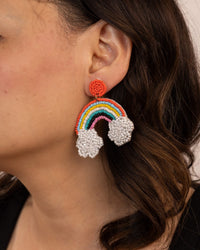 Beaded Rainbow Statement Earrings - Multicolour by Modus & Mood