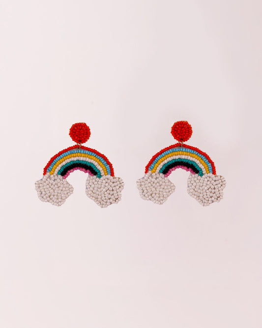 Beaded Rainbow Statement Earrings - Multicolour - view 2 of 3