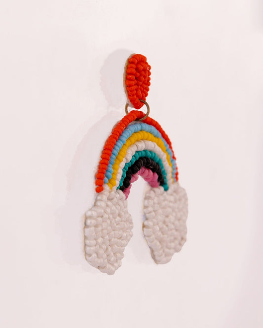 Beaded Rainbow Statement Earrings - Multicolour - view 3 of 3