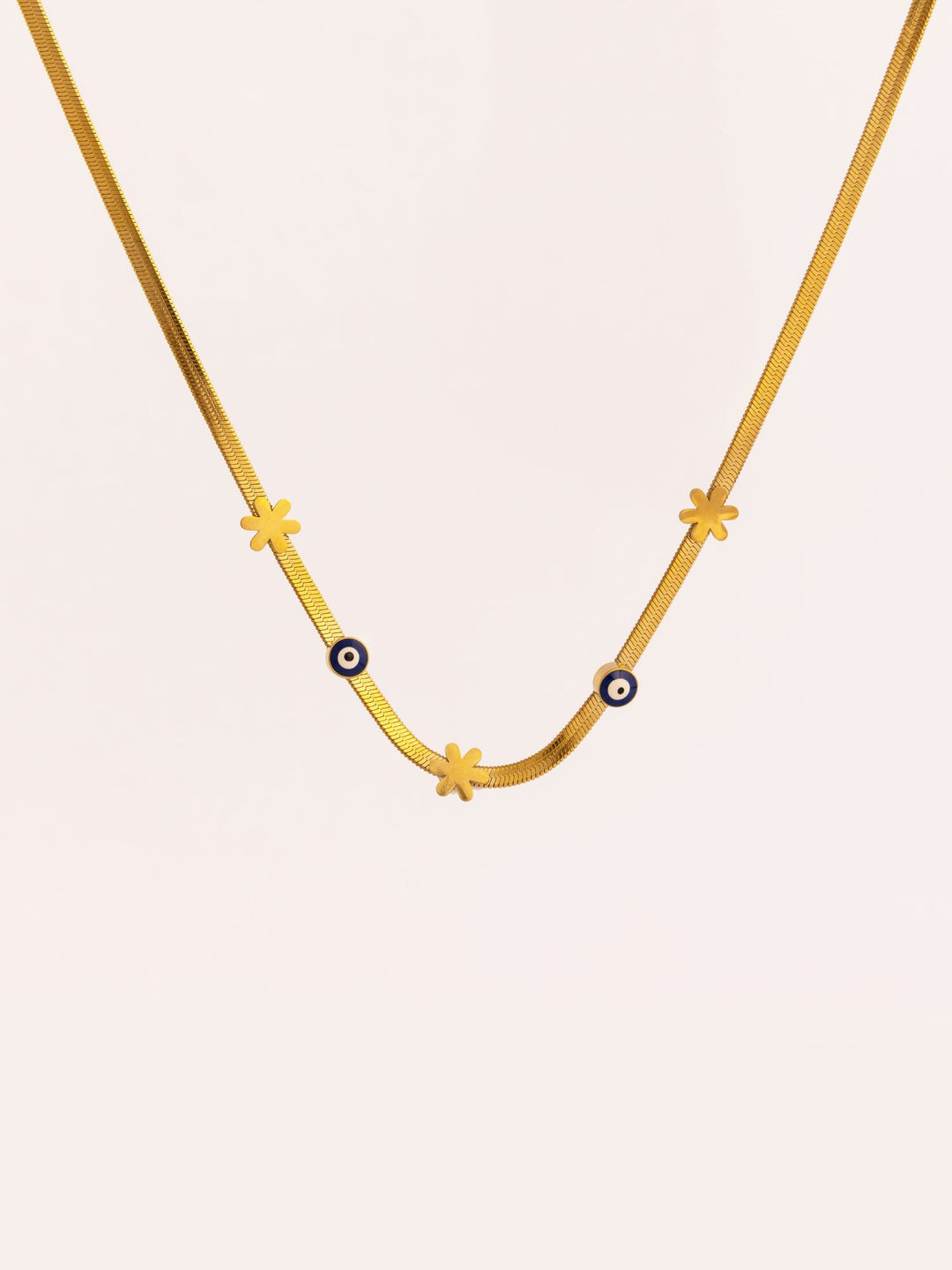 Evil Eye Station Anti-Tarnish Necklace - Blue - view 2 of 6