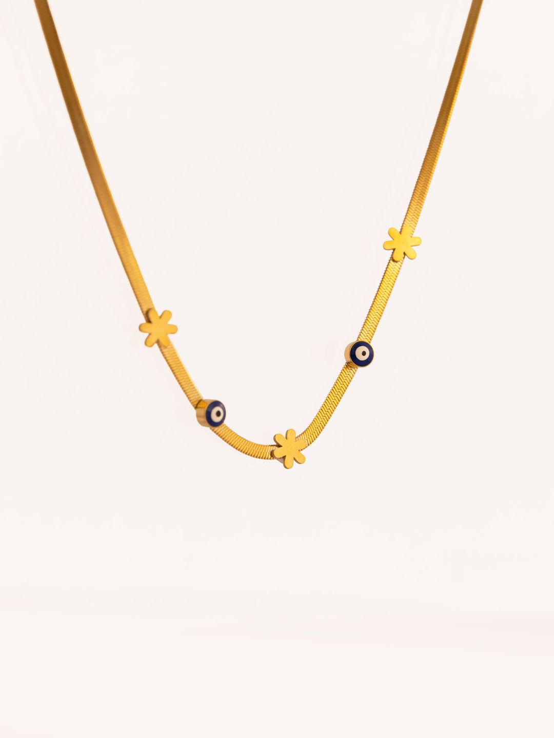 Evil Eye Station Anti-Tarnish Necklace - Blue - view 3 of 6