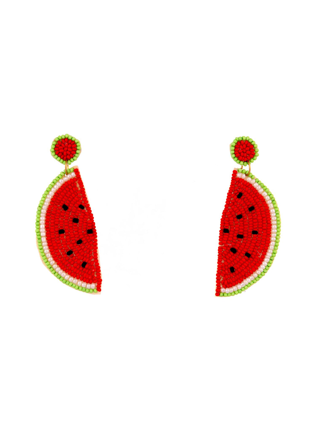 Beaded Watermelon Drop Earrings - Pink & Green by Modus & Mood