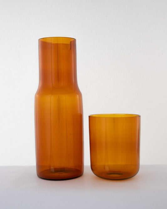 Bedside Glass Carafe & Tumbler Set - Amber - view 2 of 4