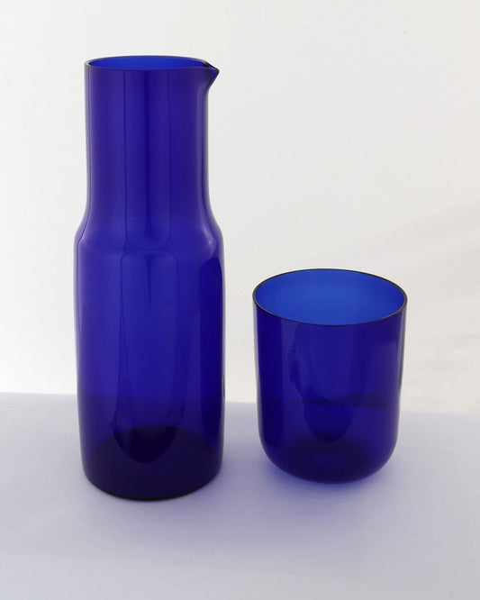 Bedside Glass Carafe & Tumbler Set - Cobalt Blue - view 4 of 4