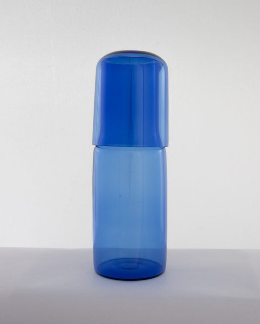Bedside Glass Carafe & Tumbler Set - Sky Blue - view 3 of 5