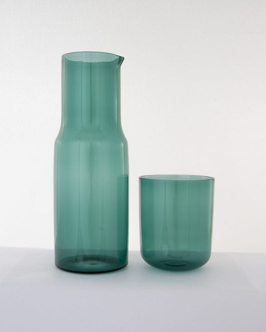 Bedside Glass Carafe & Tumbler Set - Teal - view 3 of 4