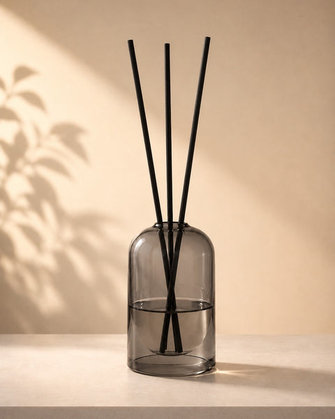 Bell Jar Glass Reed Diffuser Bottle - Smoke Grey