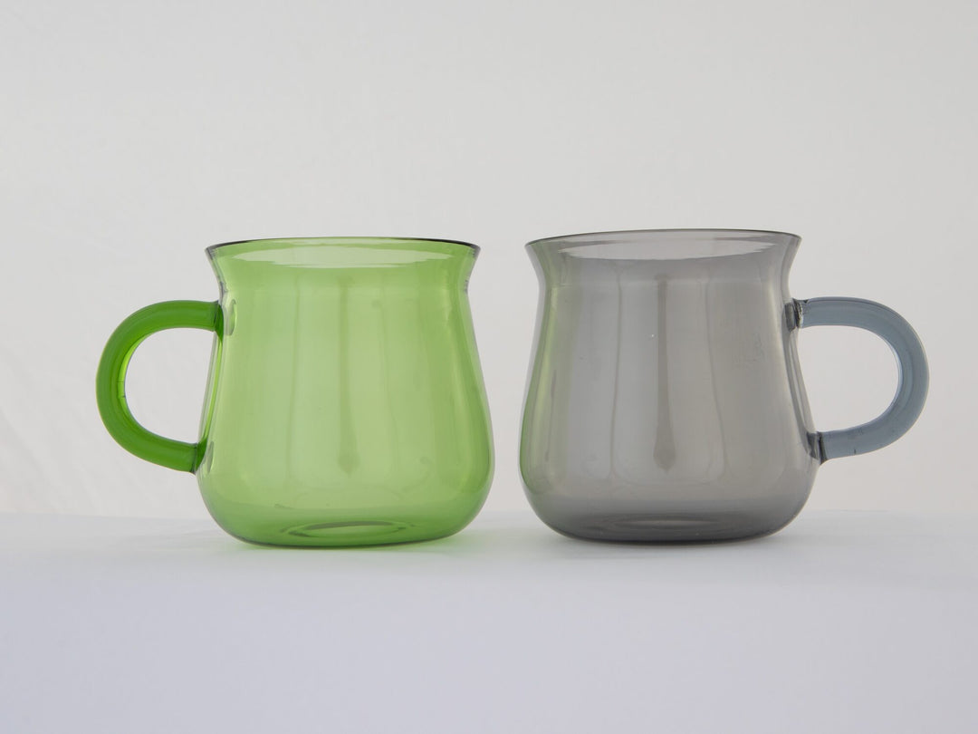 Curved Hand-Blown Glass Mug - Apple Green by Modus & Mood