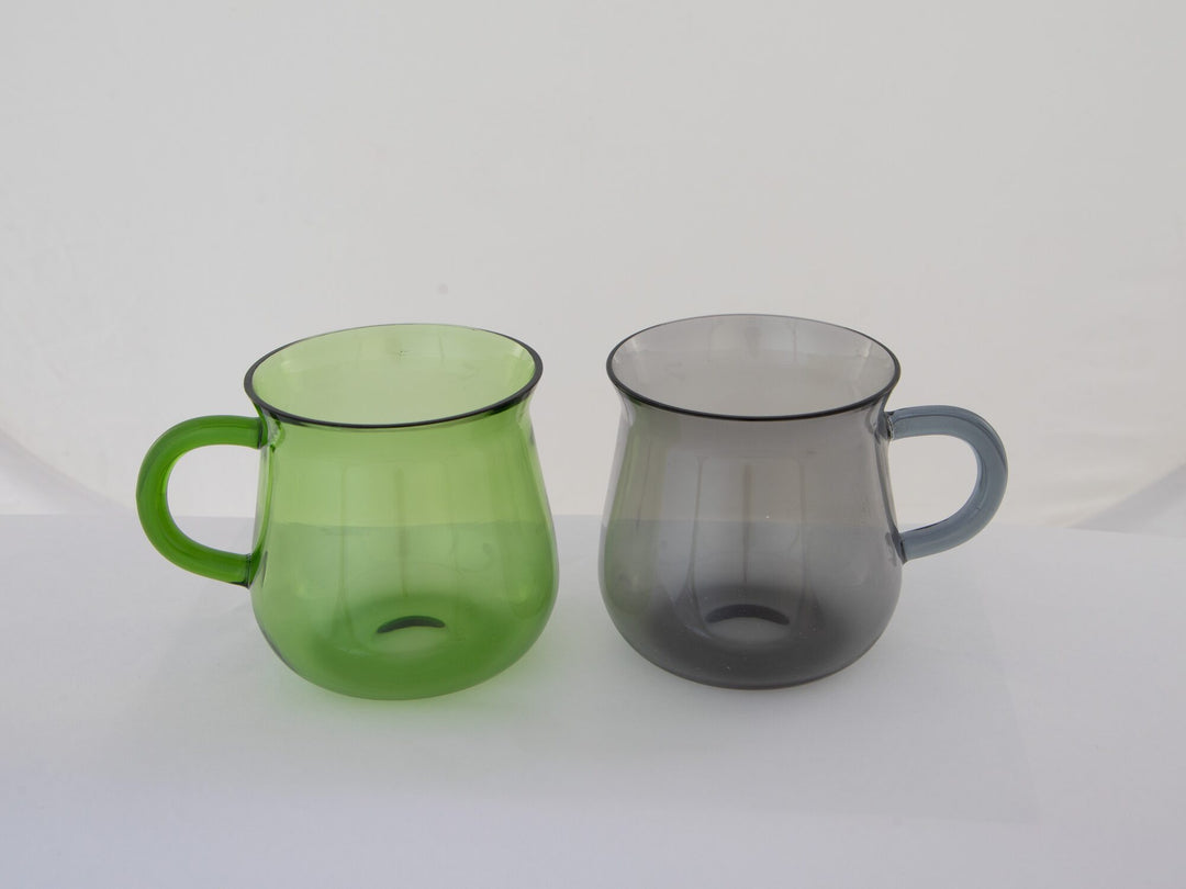 Curved Hand-Blown Glass Mug - Apple Green - view 2 of 5