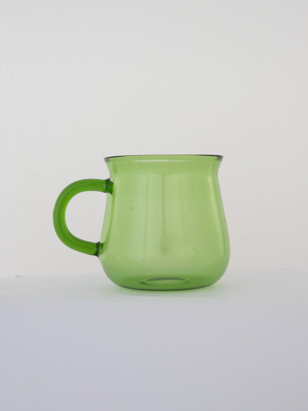 Curved Hand-Blown Glass Mug - Apple Green - view 3 of 5