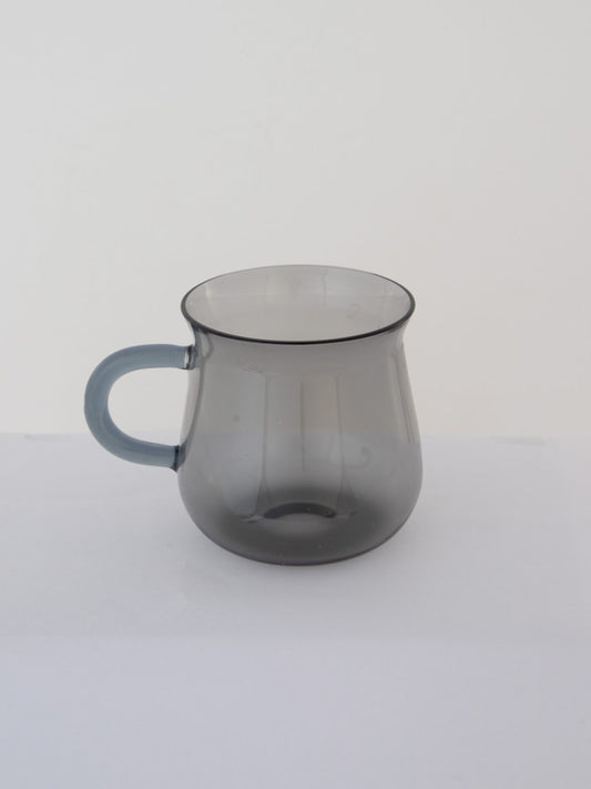 Curved Hand-Blown Glass Mug - Smoke Grey - view 2 of 3