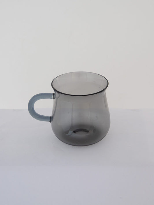 Curved Hand-Blown Glass Mug - Smoke Grey - view 3 of 3