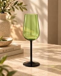 Black-Stem Wine Glass - Green by Modus & Mood