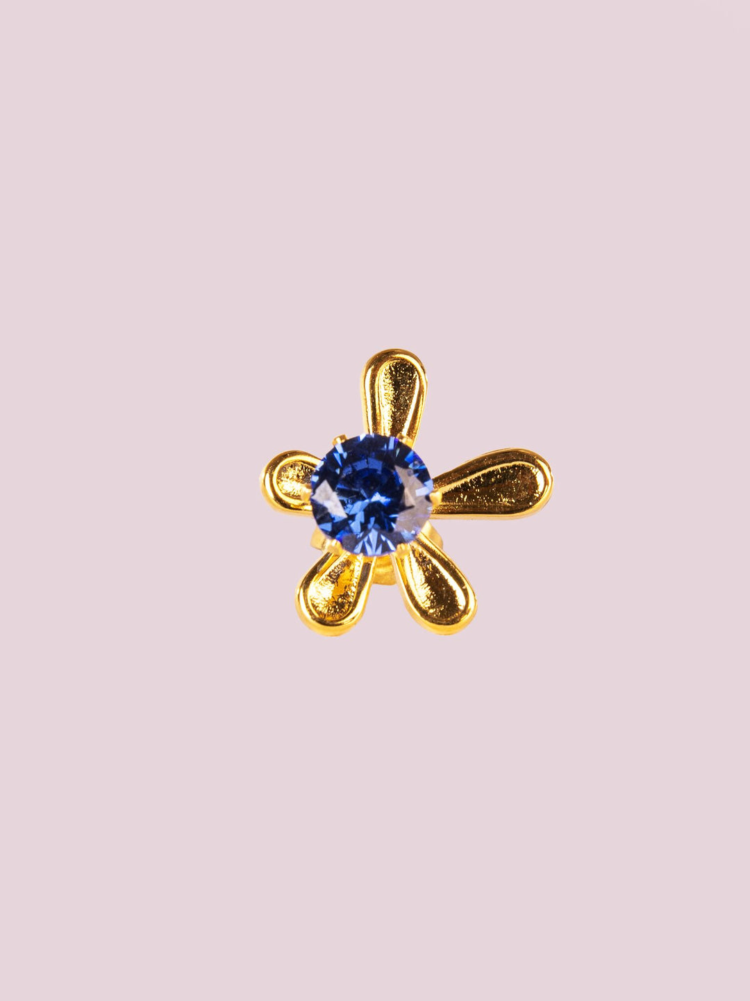 Flower Anti-Tarnish Stud Earrings - Blue Stone by Modus & Mood