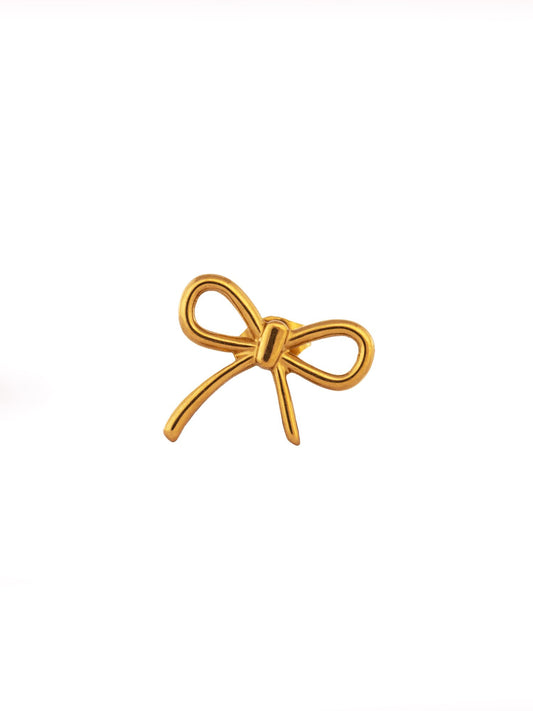 Ribbon Bow Anti-Tarnish Stud Earrings - view 2 of 2