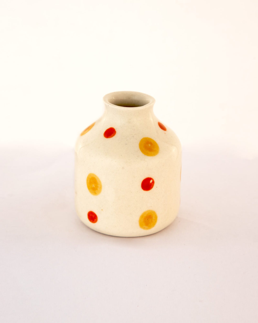Sunspot Dotted Mini Ceramic Bud Vase - Round - view 2 of 3
