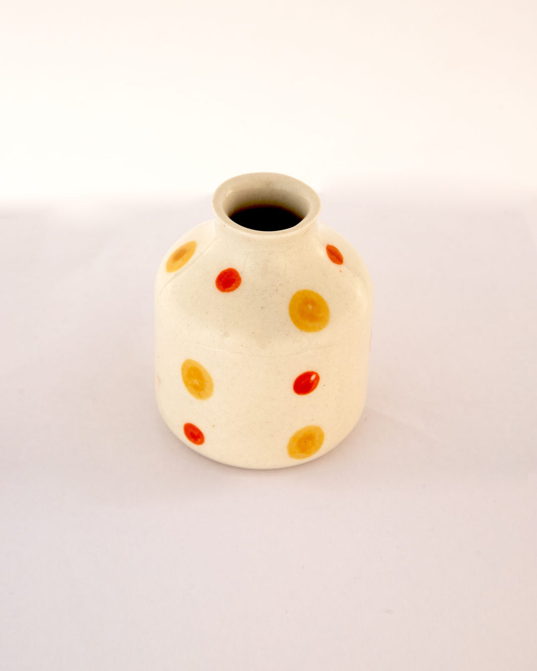 Sunspot Dotted Mini Ceramic Bud Vase - Round - view 3 of 3