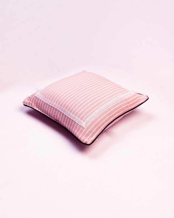 Candy Stripe Cotton Cushion Cover - Pink - view 2 of 2