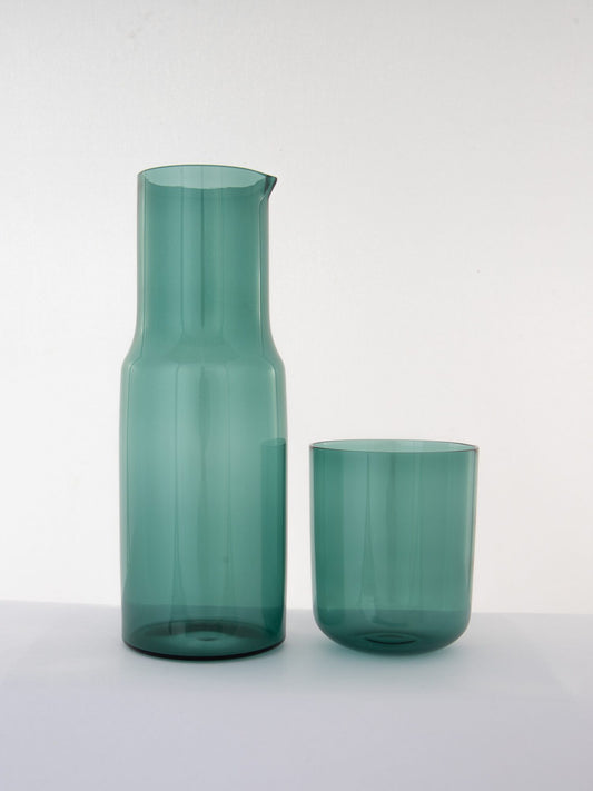 Bedside Glass Carafe & Tumbler Set - Teal - view 2 of 3